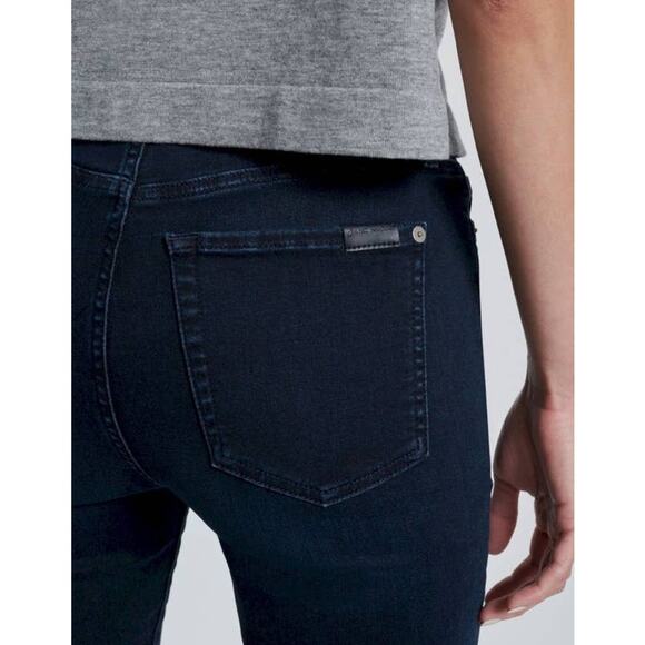 NEW NWOT 7FAM 7 For All Mankind Dark Rinse High Waist Skinny Jeans sz 27 x 30 - Picture 3 of 10